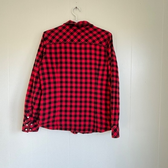 BC Clothing woman's buffalo check fleece lined shacket size M - Picture 3 of 11